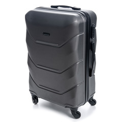 Black travel suitcase on white background isolatio