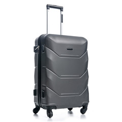 Black travel suitcase on white background isolatio