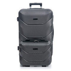 Black travel suitcase on white background isolatio