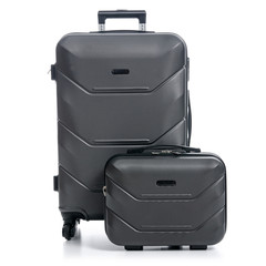 Black travel suitcase on white background isolatio