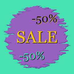 Discount sale advertisement, label, sticker. Vector illustration isolated.
