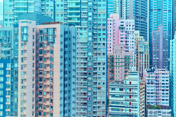 Obraz premium Residential buildings in the city center. Hong Kong.