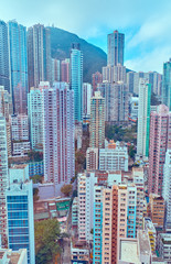 Obraz premium Residential buildings in the city center. Hong Kong.