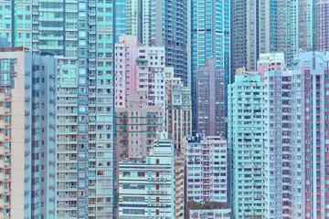 Fototapeta na wymiar Residential buildings in the city center. Hong Kong.