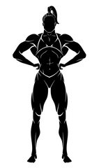 Body Builder Woman Silhouette