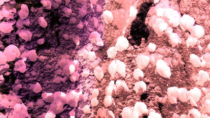 Colorful abstract background. Macro texture of stones. Space. Underwater. Purple and bright blue...