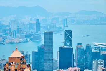 View from Victoria Peak to Hong Kong