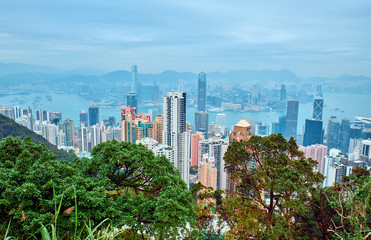 Obraz premium View from Victoria Peak to Hong Kong