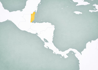 Map of Central America - Belize
