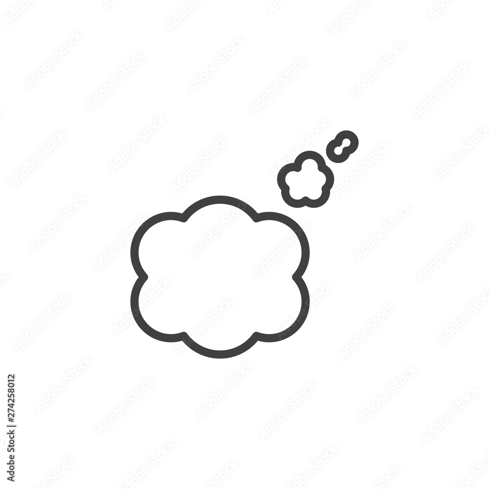 Aufkleber think cloud line icon. linear style sign for mobile concept and web design. cloud speech bubble outl