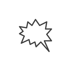 Fototapeta premium Speech bubble line icon. Think cloud linear style sign for mobile concept and web design. Conversation bubble outline vector icon. Symbol, logo illustration. Vector graphics