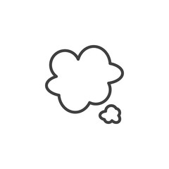 Thinking cloud bubble line icon. linear style sign for mobile concept and web design. Idea speech bubble outline vector icon. Symbol, logo illustration. Vector graphics