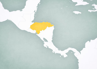 Map of Central America - Honduras