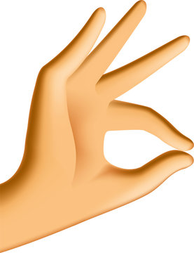 Open approved hand with shadows and lights. Soft colors.