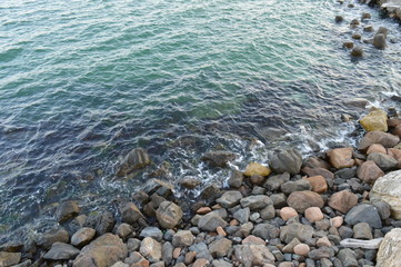 Sea background. Rocks in the  black sea.