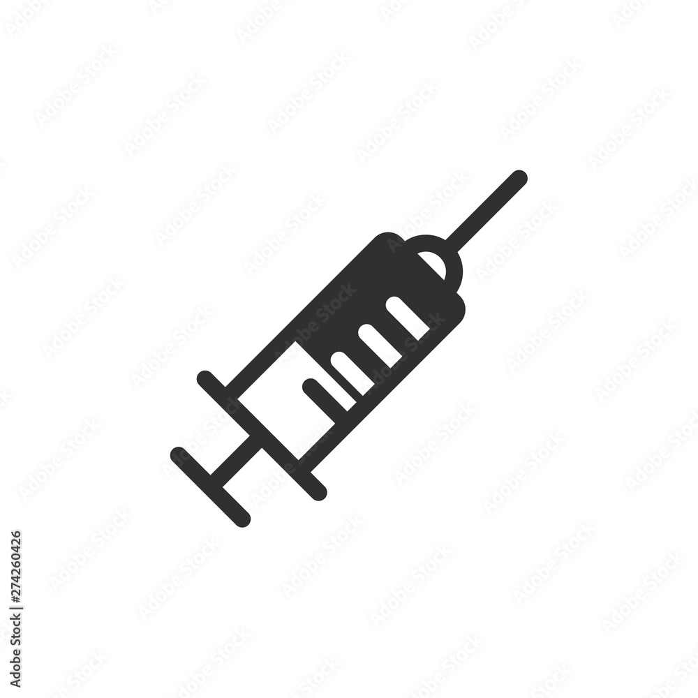 Fototapete syringe icon template black color editable. injection symbol flat vector sign isolated on white back