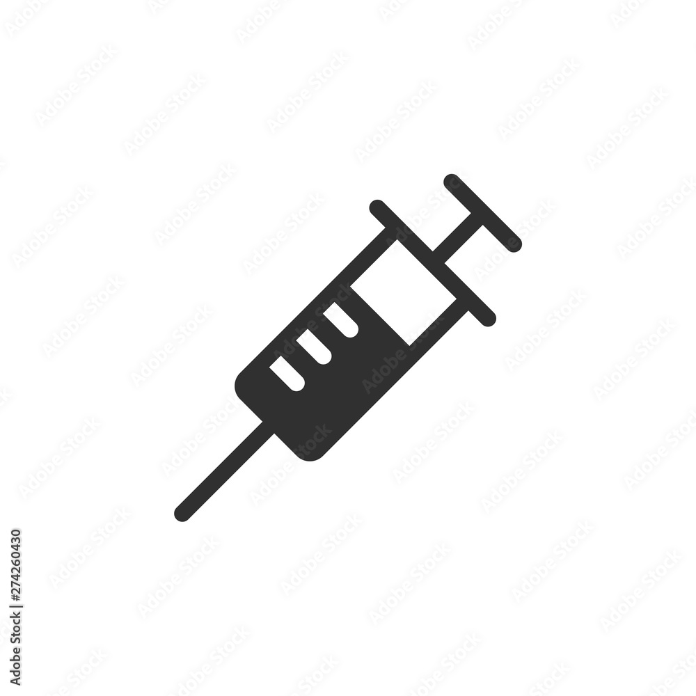 Fototapete syringe icon template black color editable. injection symbol flat vector sign isolated on white back