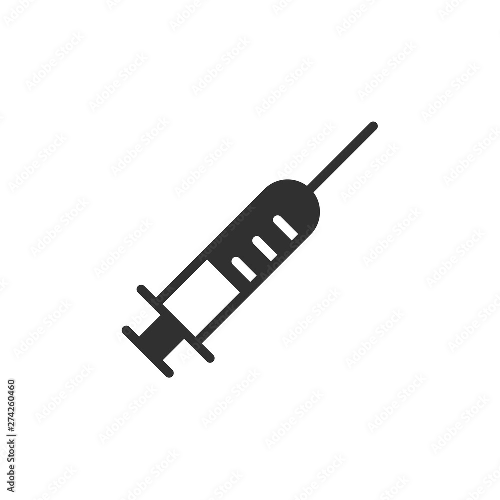 Aufkleber Syringe icon template black color editable. Injection symbol Flat vector sign isolated on white background. Simple vector illustration for graphic and web design.
