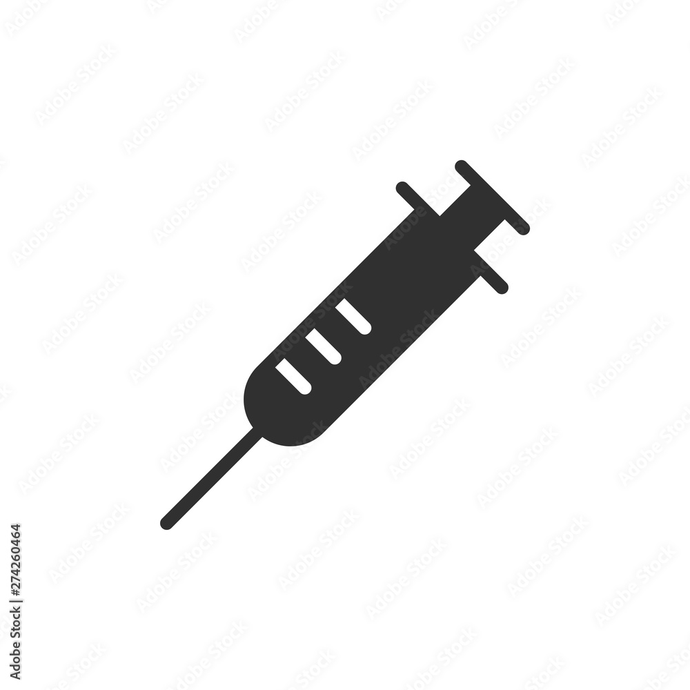 Aufkleber Syringe icon template black color editable. Injection symbol Flat vector sign isolated on white background. Simple vector illustration for graphic and web design.