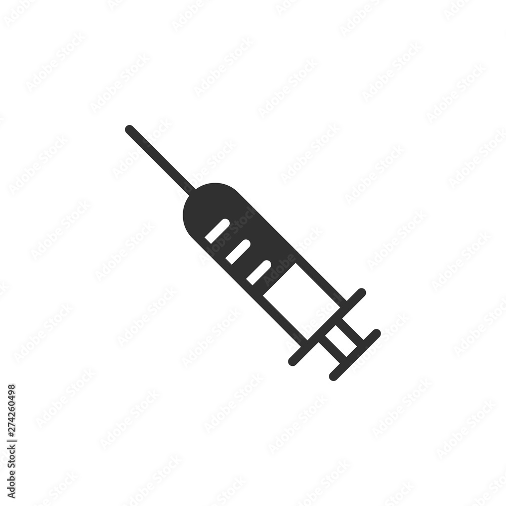 Fototapete syringe icon template black color editable. injection symbol flat vector sign isolated on white back