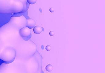Abstract background with pink and blue liquid drops