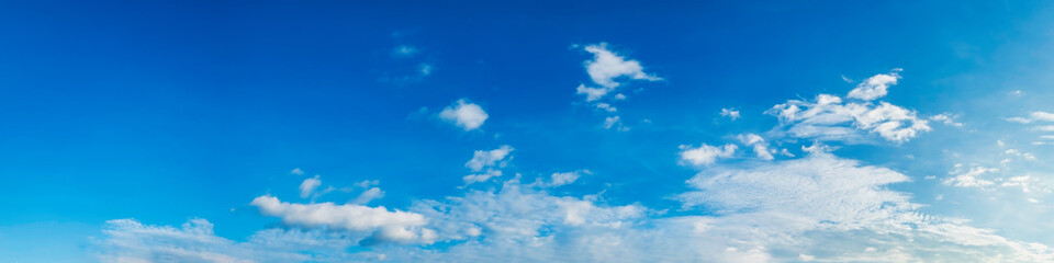 Panorama sky with cloud on a sunny day. Beautiful cirrus cloud.