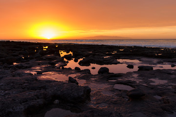 landscape in arona at sunset