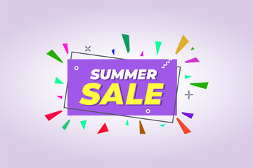 Summer sale banner purple for the design of a logo, flyer or presentation