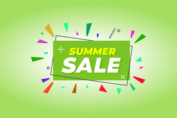 Summer sale banner green for the design of a logo, flyer or presentation