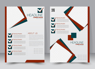 Abstract flyer design background. Brochure template. Can be used for magazine cover, business mockup, education, presentation, report. a4 size with editable elements. Red and green color.