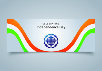 Celebrating India Independence Day Banner. Vector Illustration