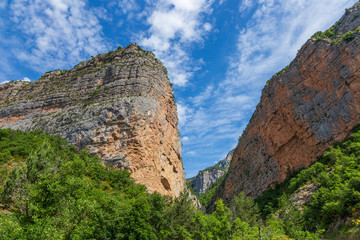 Fototapeta na wymiar Mountain in Clue de Barles. canyon of Bes river near Digne les bains in Provence France