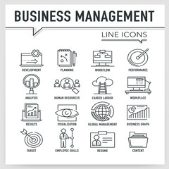BUSINESS MANAGEMENT LINE ICONS