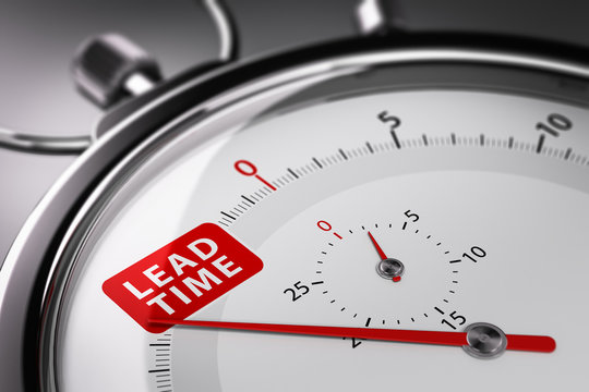 Lead Time Written On A Stopwatch. Supply Chain Management Concept.