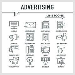 ADVERTISING LINE ICONS