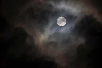 Naklejka na ściany i meble moon in cloudy night