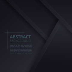 Abstract background of black layer. Minimal origami paper. Black background for your design. Vector illustration.