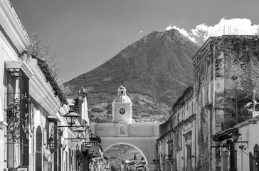 Antigua Guatemala Black and White