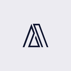 Minimal line letter initial A logo. Abstract and elegant shape font sign. logotype vector design template for personal identity branding, creative industry, web, business, corporate and company