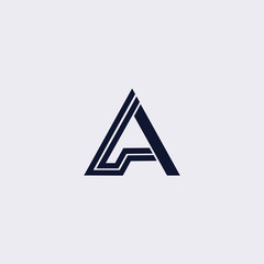 Minimal line letter initial A logo. Abstract and elegant shape font sign. logotype vector design template for personal identity branding, creative industry, web, business, corporate and company