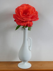 Rose red white vase