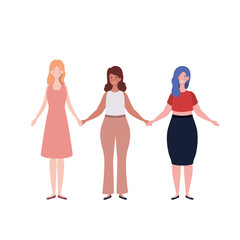 Obraz premium young women standing on white background