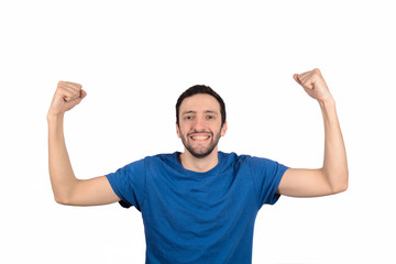 Fototapeta premium Young man celebration victory.