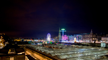 Fototapeta premium Night view of Edinburgh, Scotland, UK. Long Exposure Photography 