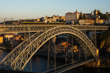 Bridge Dom Luis I and Douro river in Porto, Portugal.