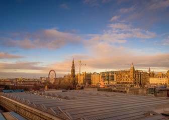 Panoramic view of Edinburgh City from the bridge, Capital of Scotland and of the most visited place in the UK