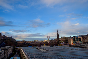 Panoramic view of Edinburgh City from the bridge, Capital of Scotland and of the most visited place in the UK