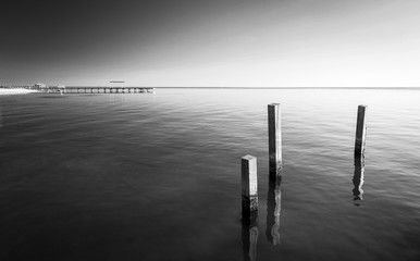 Minimalist Ocean Landscape Black and White