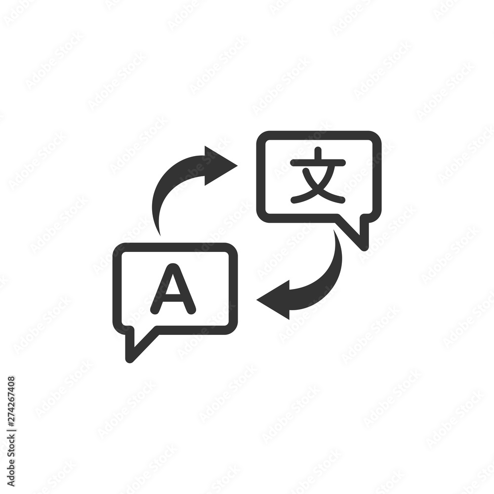 Leinwandbilder Language Translation icon template black color editable. Language Translation symbol Flat vector sign isolated on white background. Simple vector illustration for graphic and web design.