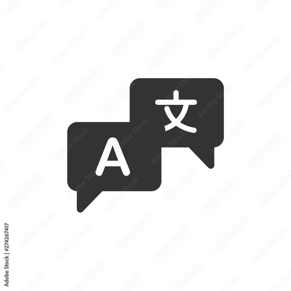 Poster Language Translation icon template black color editable. Language Translation symbol Flat vector sign isolated on white background. Simple vector illustration for graphic and web design.